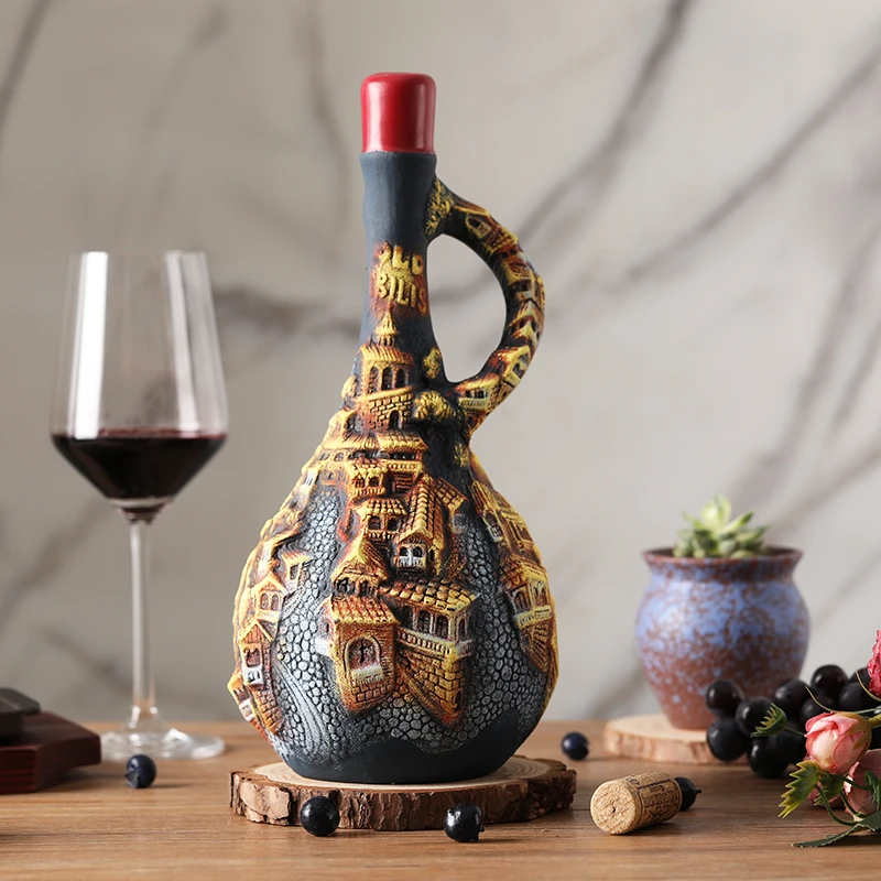 XD格鲁吉亚特色陶罐红酒干红葡萄酒格鲁吉亚原瓶原装进口1L红酒