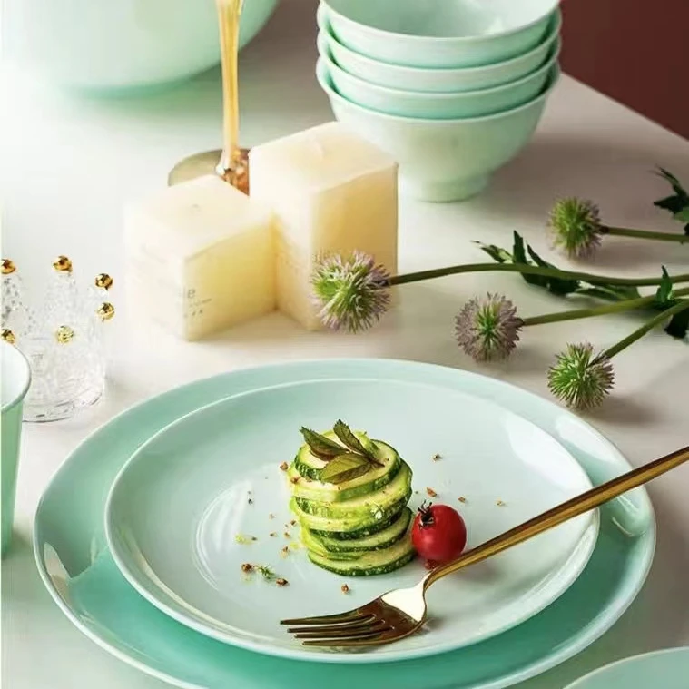 翔婷陶瓷  青瓷餐具釉下彩景德镇餐具青玉瓷吃饭碗菜盘自由搭配