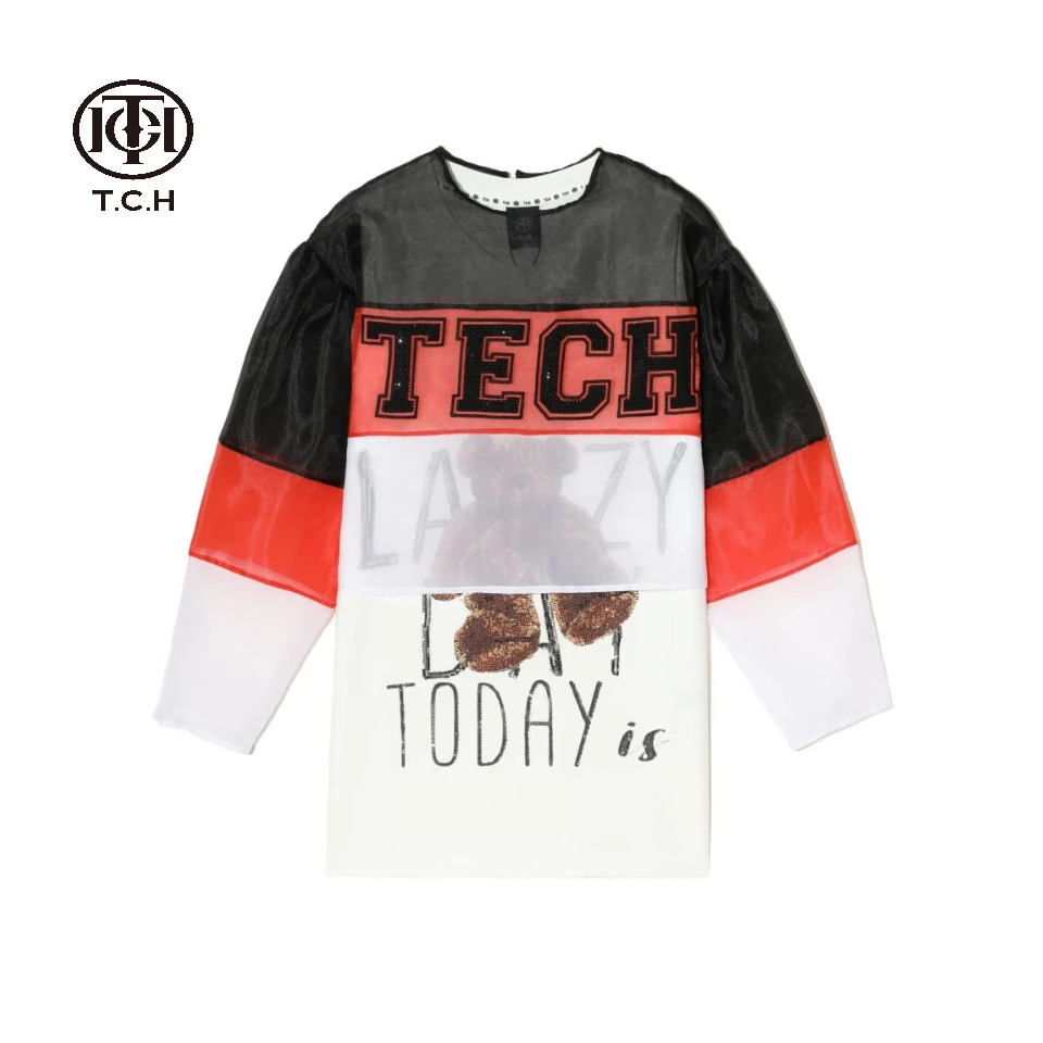 爆款-TECHNO CHILLOUT HOUSE潮牌欧根纱连衣裙T21130C6001