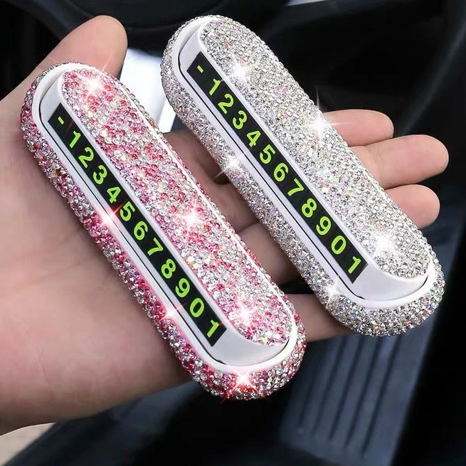 乾赞时尚车载停车号码牌隐藏临时挪车牌中控台装饰品汽车内停车牌