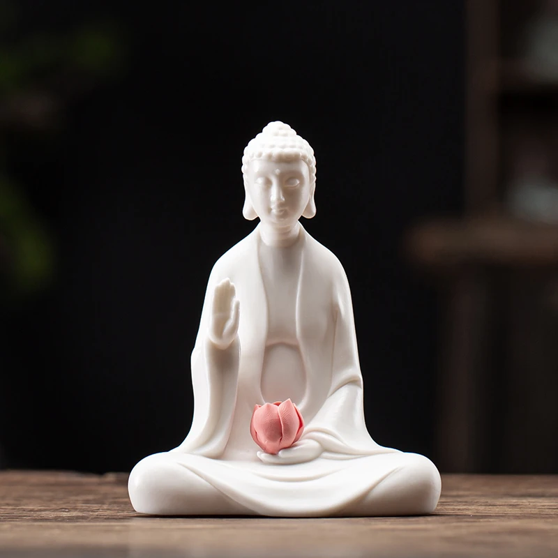 白瓷小如来禅意摆件