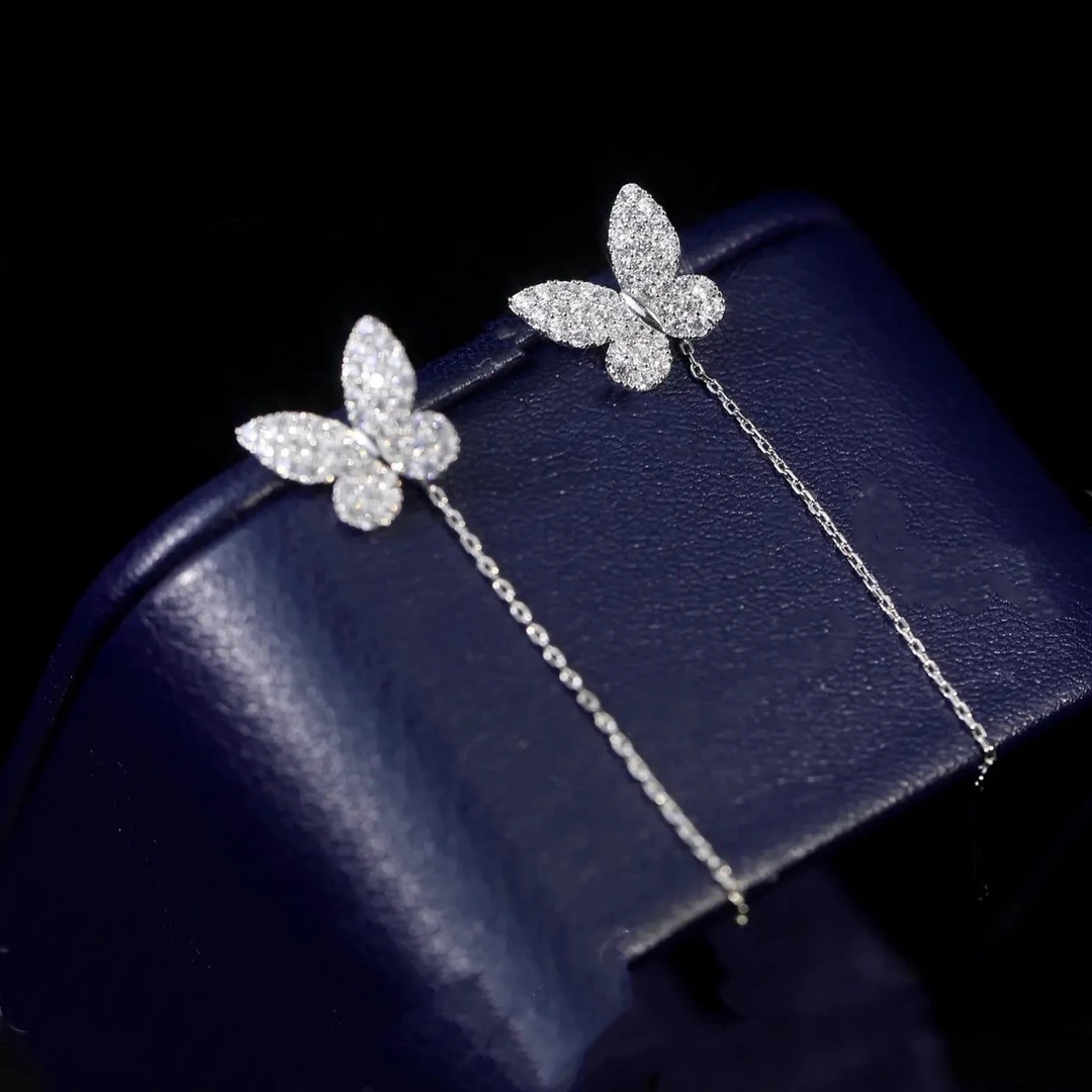 铜合金耳饰 AL2093 蝴蝶耳线淑女气质百搭小清新耳环耳钉流苏耳坠