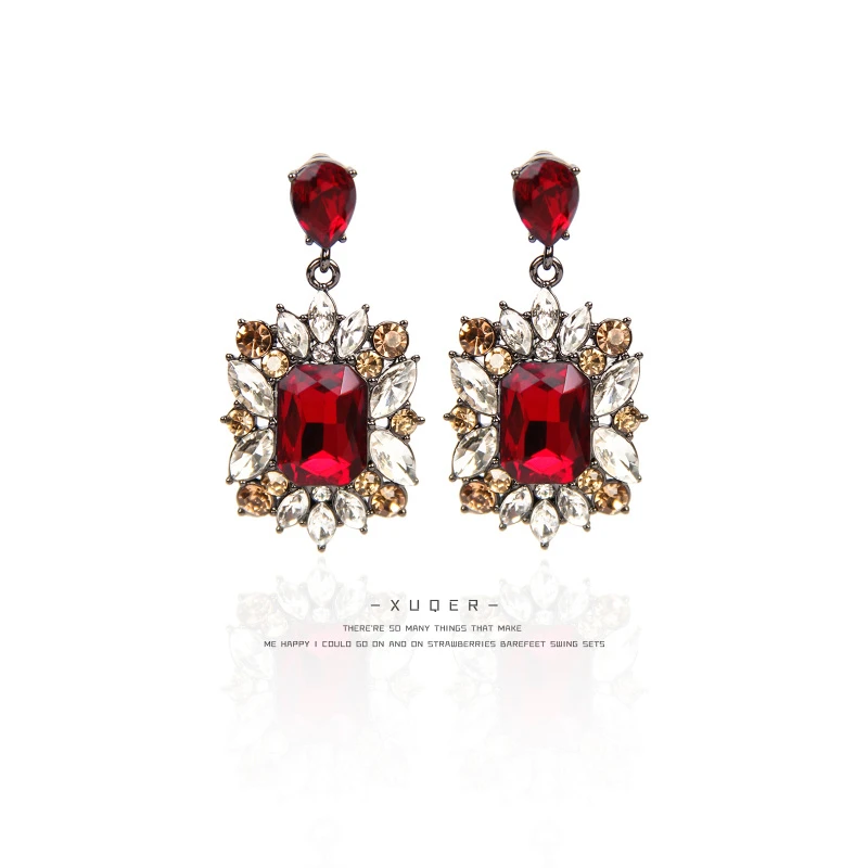玻璃耳饰 XULU原创丨轻奢新款红色耳环气质女神百搭耳饰38好物