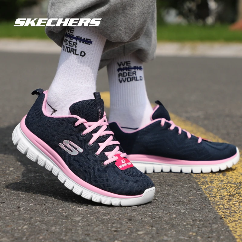 skechers斯凯奇跑步鞋女鞋新款健步鞋轻便运动鞋透气休闲鞋12615