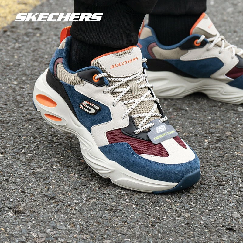 斯凯奇男鞋秋季新款时尚潮流轻便运动鞋厚底缓震网面休闲鞋老爹鞋