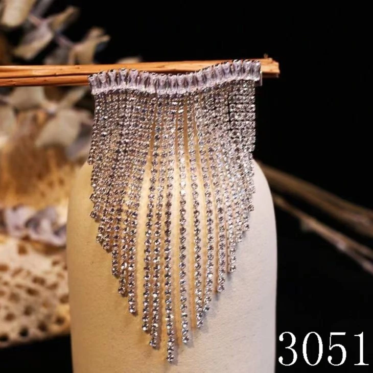 合金合成锆石婚庆饰品 3051时尚边夹饰品