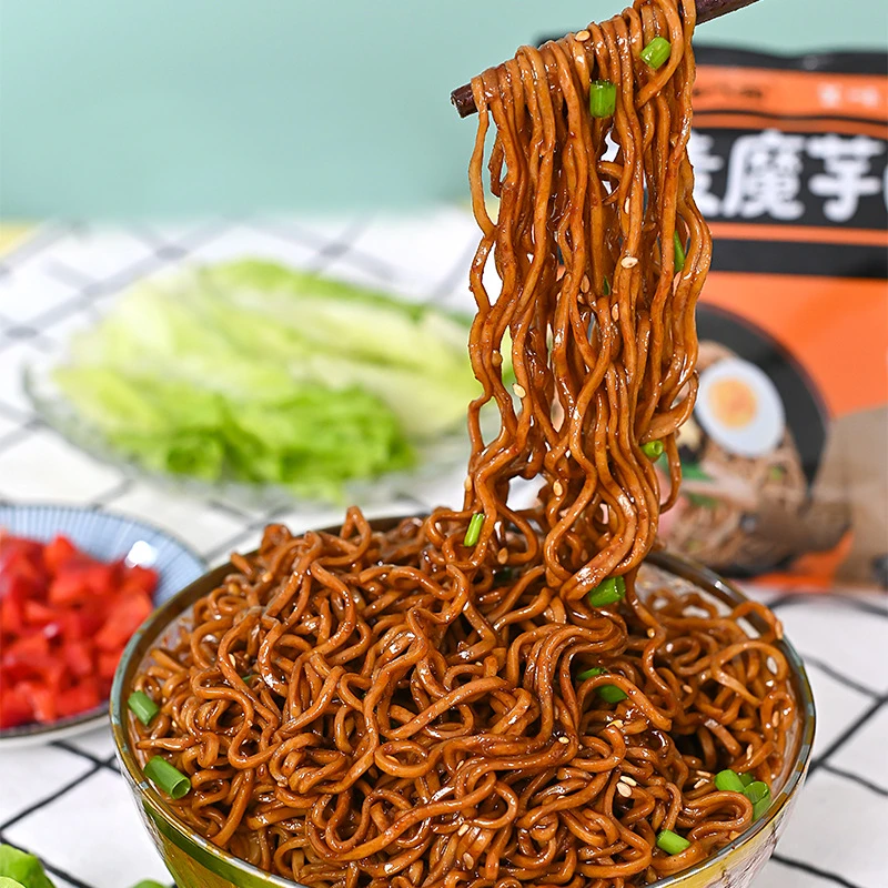 荞麦魔芋面非油炸面饼麻酱黑鸭葱油拌面火鸡面酱包带料包宿舍泡面