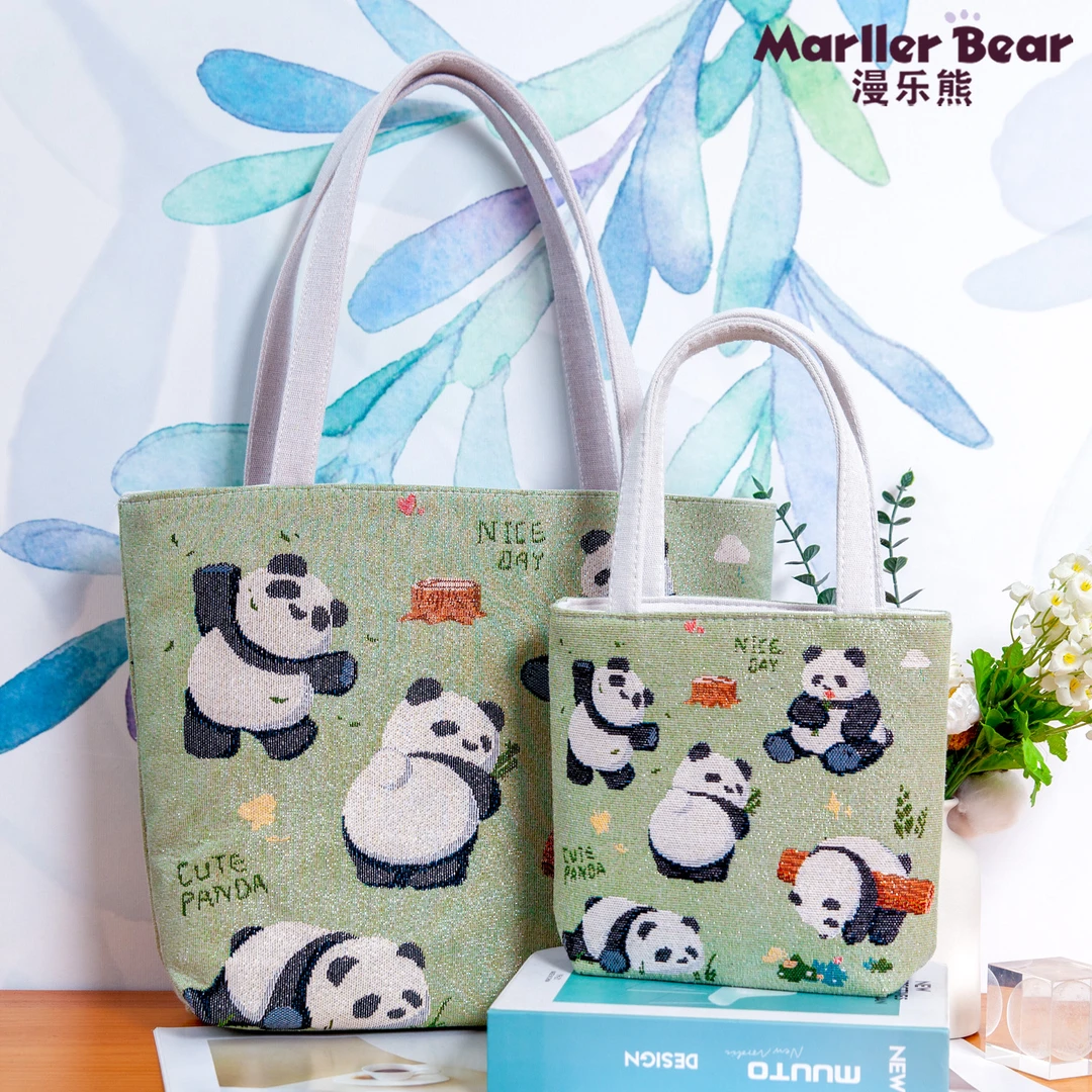 可爱帆布包新款学生上课时尚提花刺绣上班通勤外出大容量手提包1