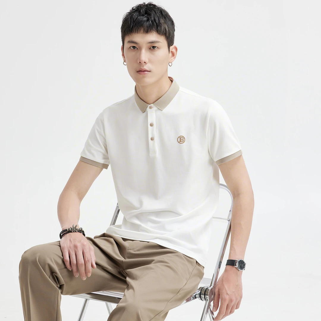男士polo衫短袖夏季高档冰丝高级感撞色网红痞帅保罗翻领t恤男装