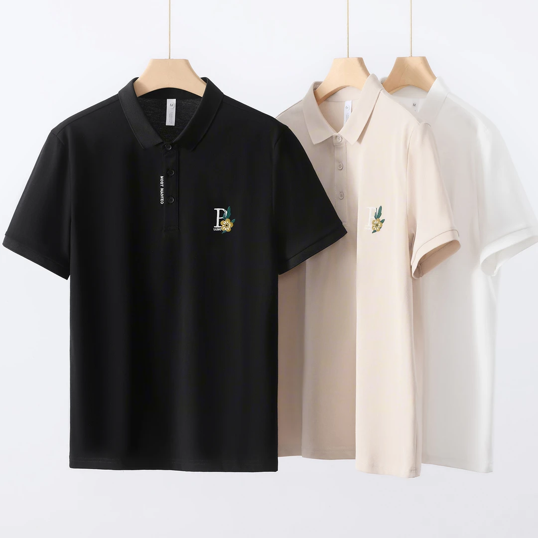 时尚绣花polo衫男款2025夏季新款潮流男士短袖t恤衫翻领保罗上衣