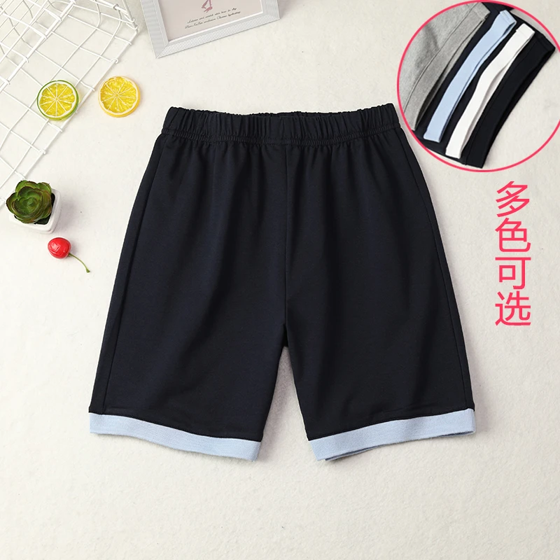 小学生校服短裤子儿童夏季纯棉女童藏蓝男童宽松藏青运动短裤