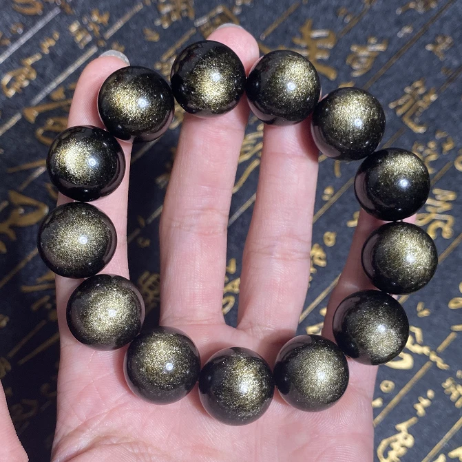 天然黑曜石双眼金曜石貔貅款手链手串情侣送男友老公朋友父亲礼物