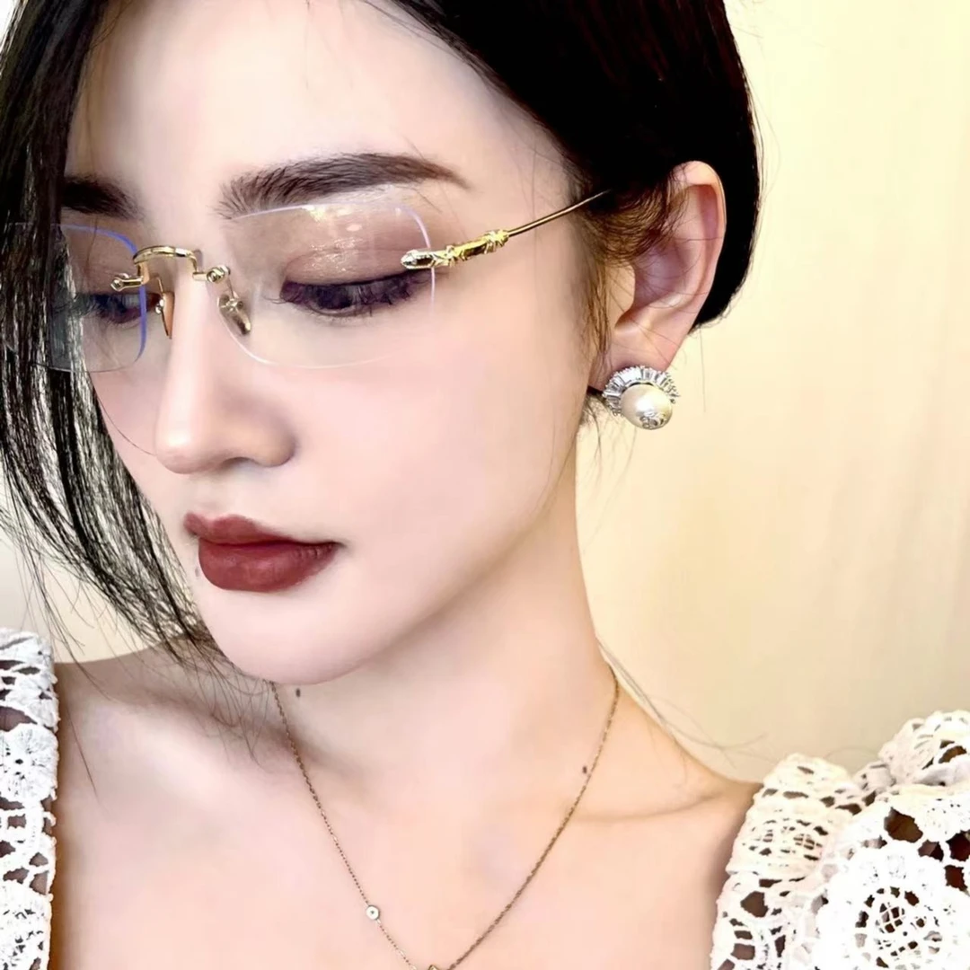 露思同款超轻韩版网红无边框高颜值素颜近视镜有度数平光防蓝光08