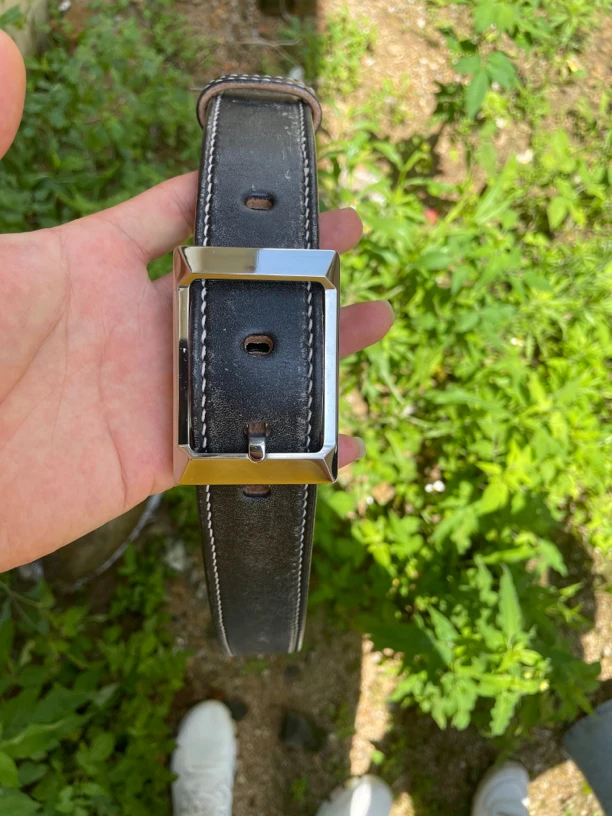 深蓝手工腰带（JF马缰革+不锈钢扣头）宽度3.9厘米厚度5.5毫米