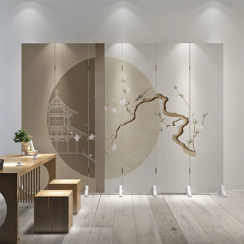 铭桐牧尚新中式屏风隔断客厅折叠移动卧室遮挡办公室酒店装饰折屏