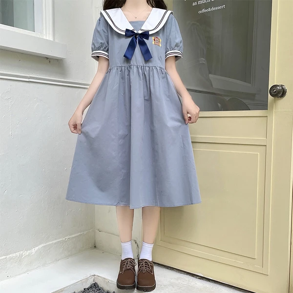 #小清新连衣裙少女夏装12岁大童13初中学生15胖女孩宽松日系裙子