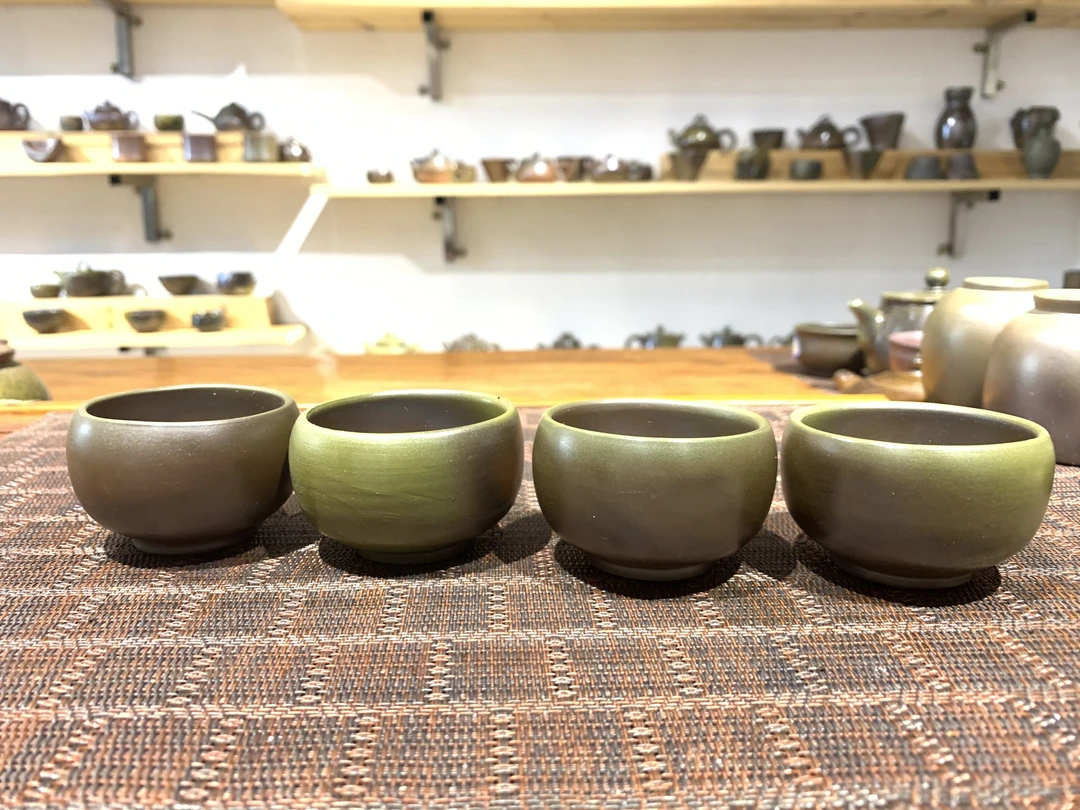 坭兴陶柴烧小口杯精品主人杯