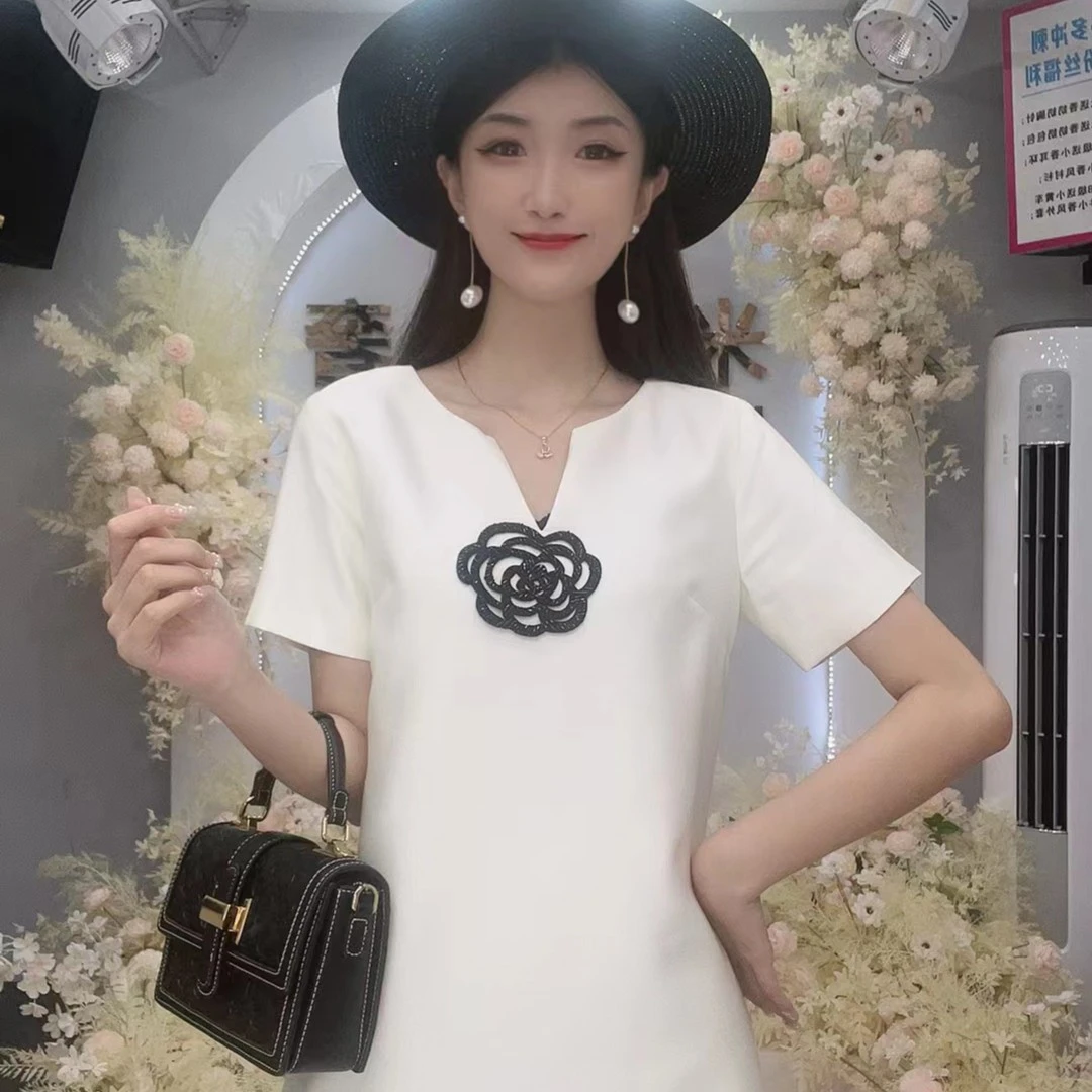 【山茶花】连衣裙女款爆款2023新款桑蚕丝连衣裙高贵妈妈裙子礼服