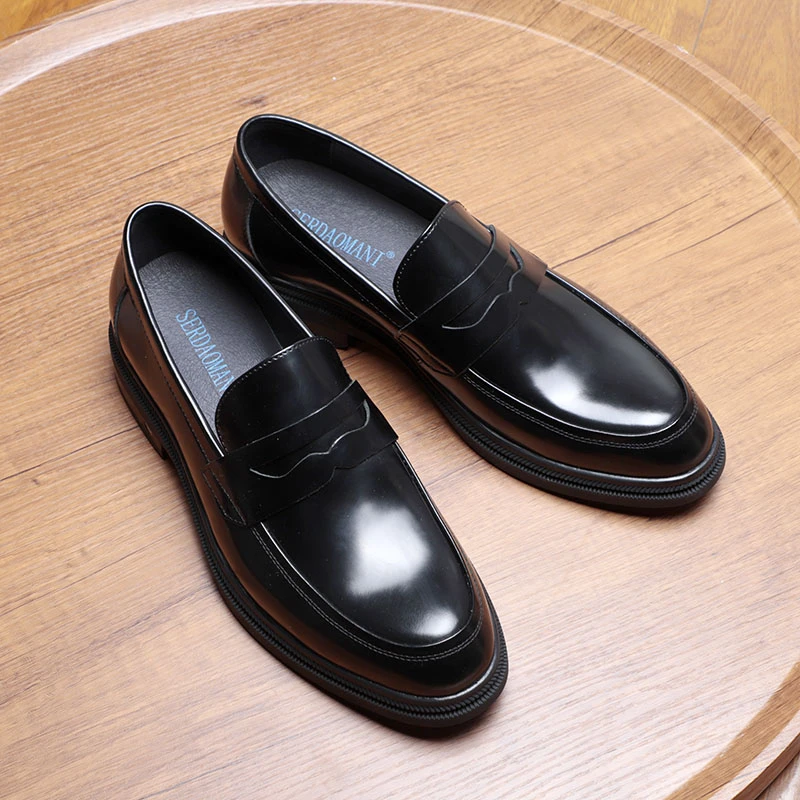 便士乐福鞋一脚蹬男鞋亮面真皮软底透气豆豆鞋商务休闲皮鞋男秋季