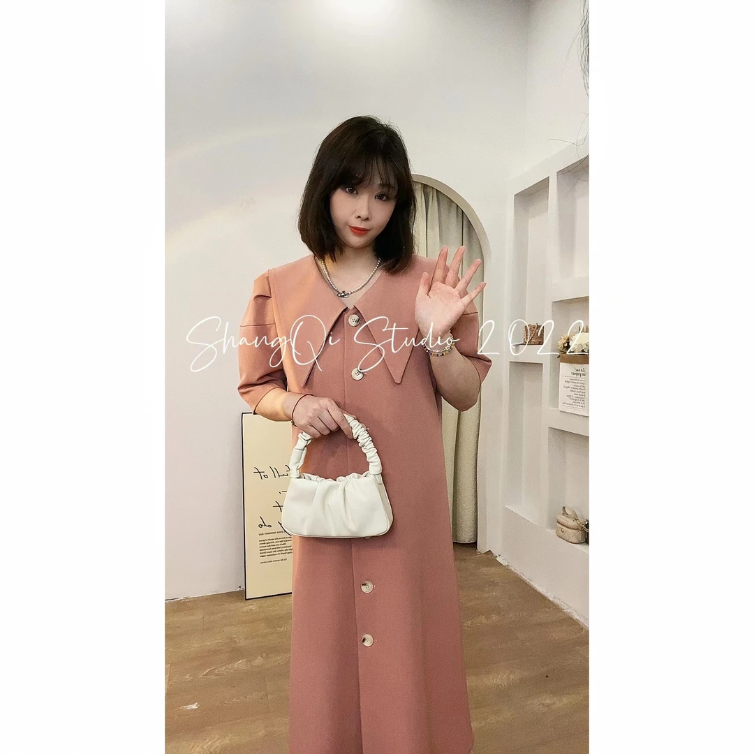 蜜桃慕斯粉色连衣裙20220628003卡码拍小