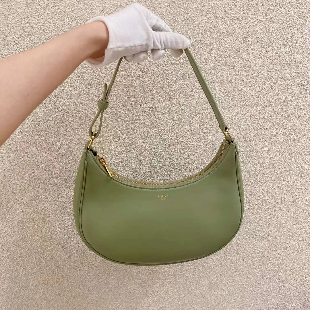 99新 Celine/思琳 蔚蓝/鼠尾草绿色 AVA 腋下包/公价14500