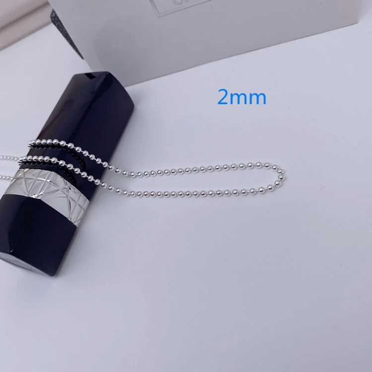 链子足银 足银990佛珠项链简洁大方  长度45cm
