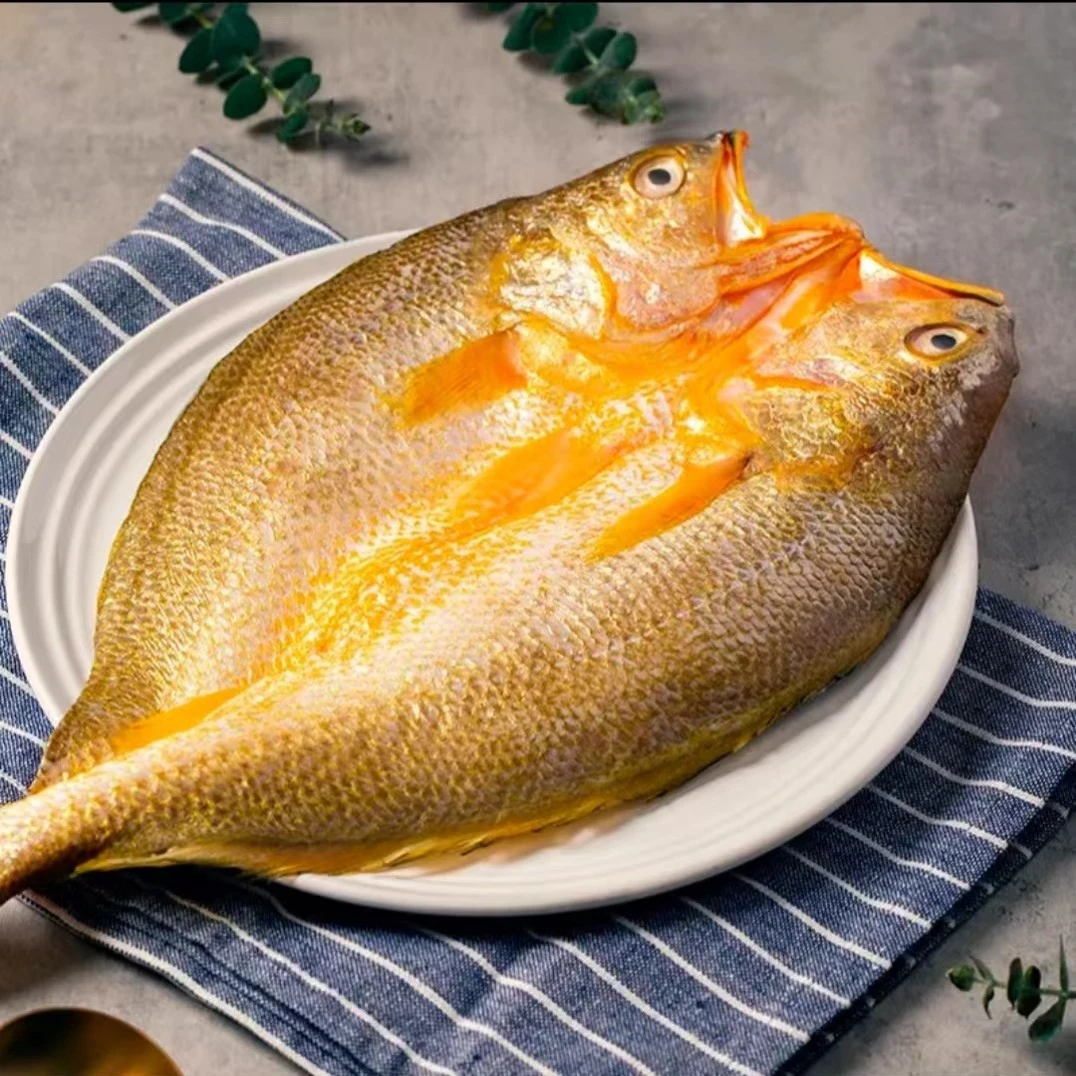 香煎黄鱼鲞鲜嫩上锅清蒸黄瓜鱼蒜瓣肉黄花鱼全家都爱吃大黄鱼新鲜