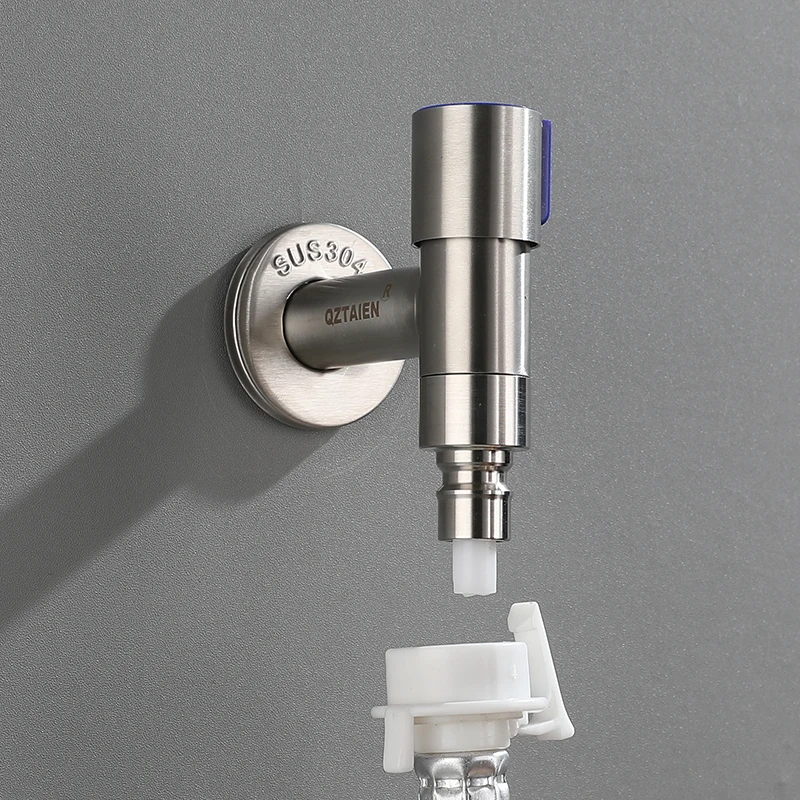 304不锈钢洗衣机水龙头专用自动止水4分拖把池快开水嘴加长水龙头