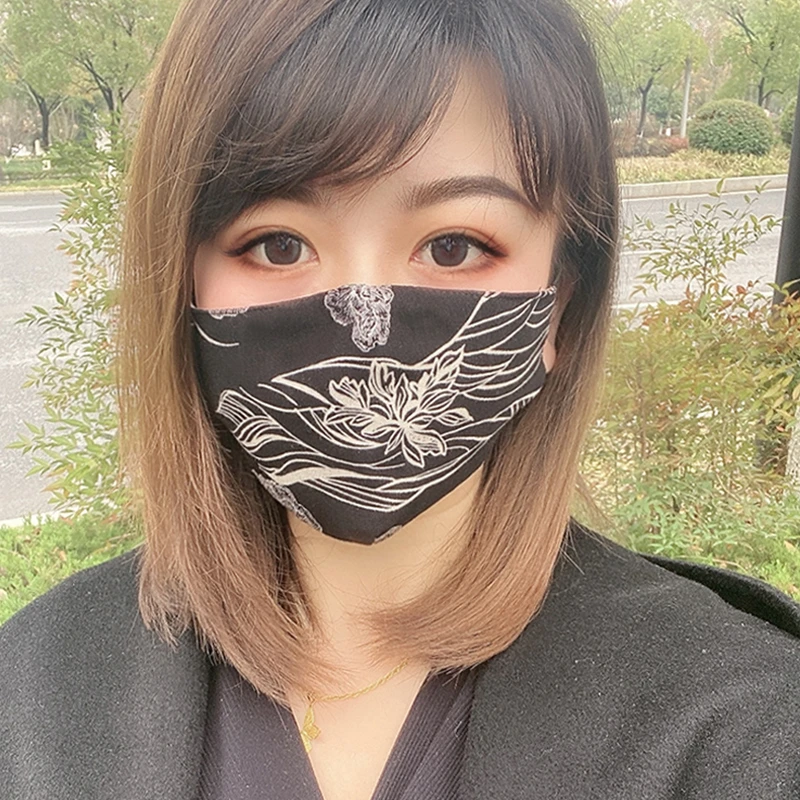 时尚可调节双层印花面罩(花不定位)