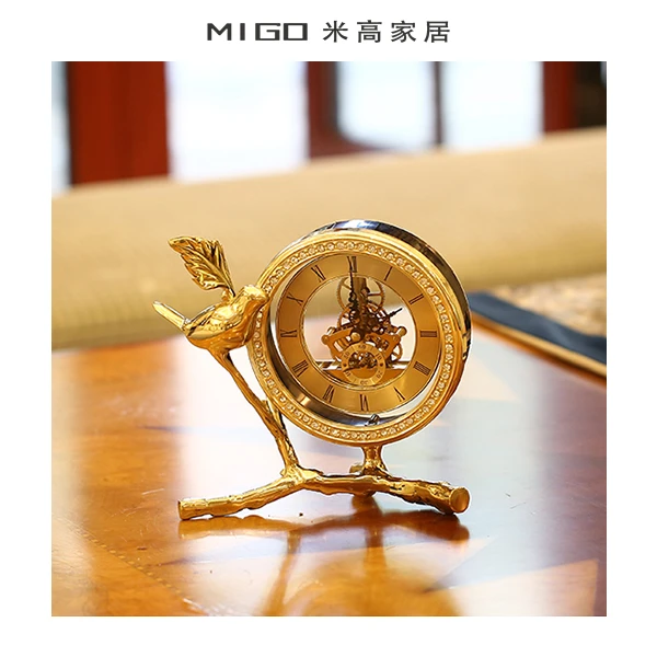 【米高家居】简约风手工大气时尚美观欧式钟表摆件客厅座钟装饰品