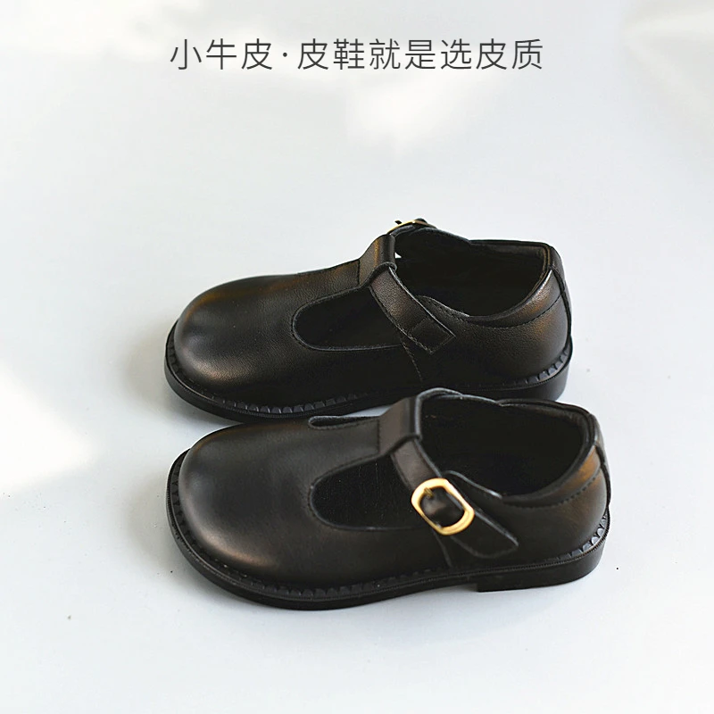女童小牛皮高端黑皮鞋校园英伦女童宝宝鞋真皮软底百搭公主鞋单鞋