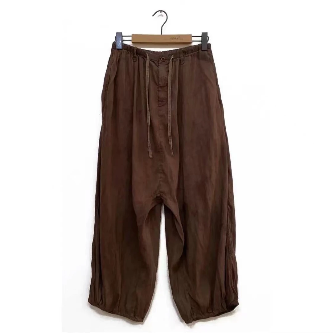 苍沐家。左岸迷香松紧腰百搭裤子3022夏季阔腿裤宽松长裤哈伦裤