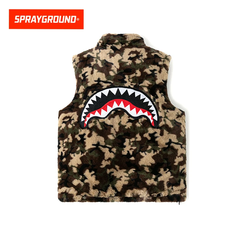SPRAYGROUND 鲨鱼嘴马甲棉服男复古潮流迷彩无袖冬季JM  W0740501