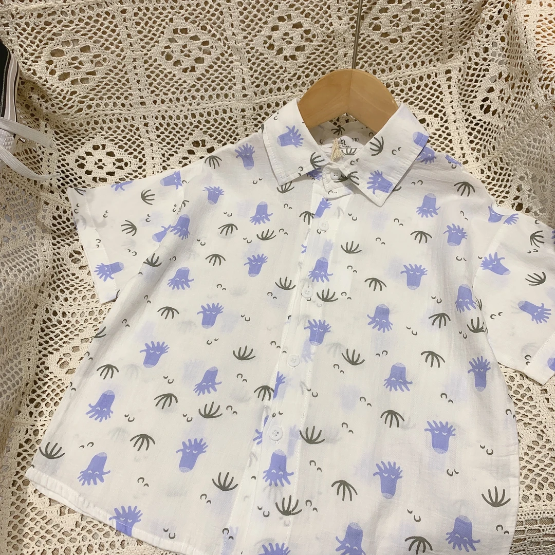 B4-5橘子男童短袖衬衫302