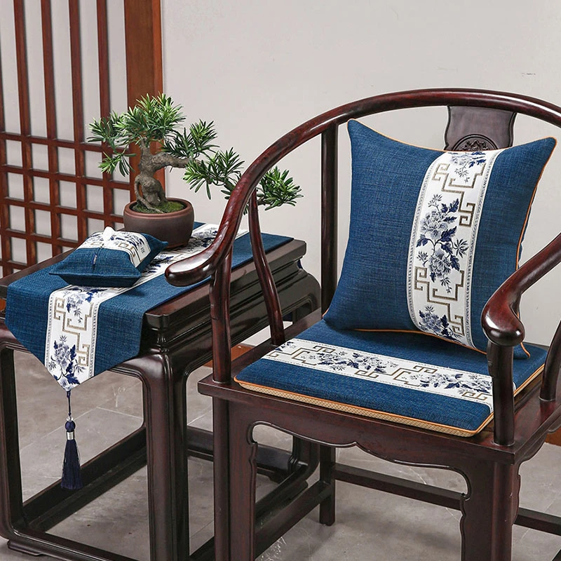 新中式红木椅子坐垫茶椅实木家具沙发太师椅圈椅茶桌椅垫餐椅座垫