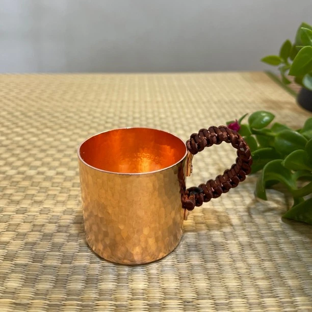 纯紫铜手工铜杯红铜紫铜茶杯加厚铜水杯铜茶杯品茗杯莲花杯