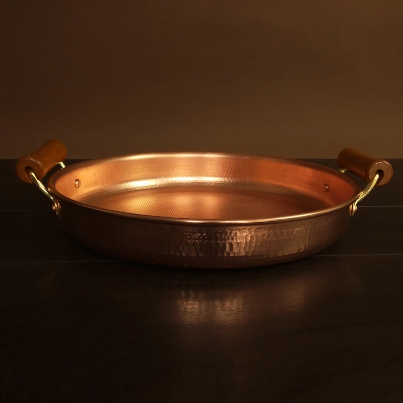 居家鼎铜加厚平底锅烤肉盘煎肉盘双耳平底锅烧烤通用