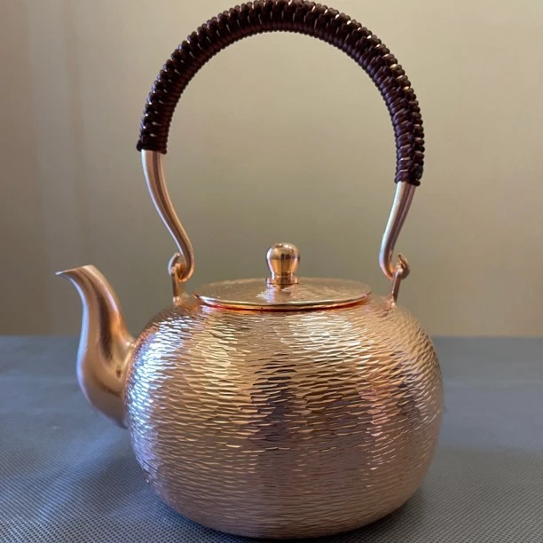 铜壶烧水壶纯紫铜手工紫铜加厚铜壶煮茶壶1000毫升加厚烧水铜壶