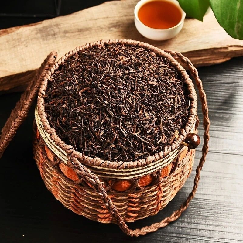 普洱茶熟茶散茶渤海宫廷普洱金牙陈年老普洱礼盒装500g