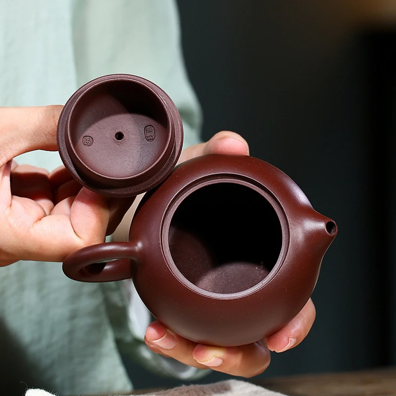 紫砂壶 家用手工宜兴朱泥西施 小容量泡茶壶功夫茶具150cc网孔