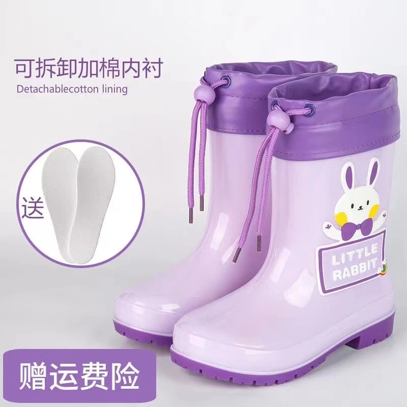 儿童雨鞋女童防滑卡通雨靴男童中筒水鞋中小童宝宝水靴轻便防水鞋