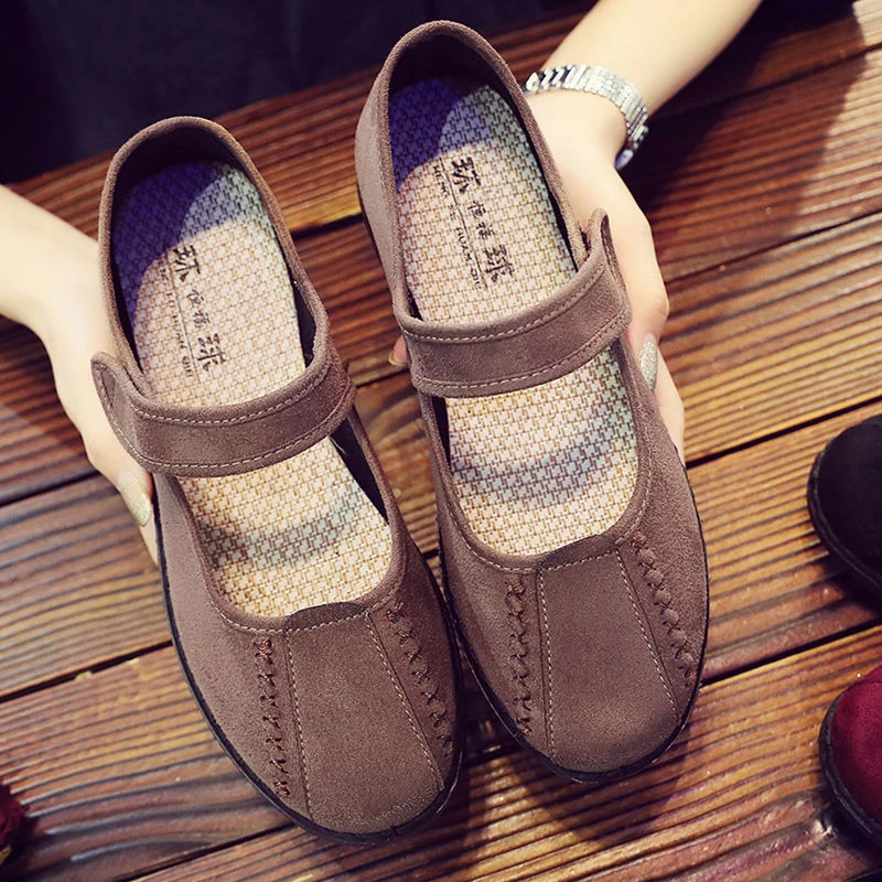 【聚酯底】平底浅口布鞋女春夏季一代休闲工作鞋妈妈中老年一脚蹬