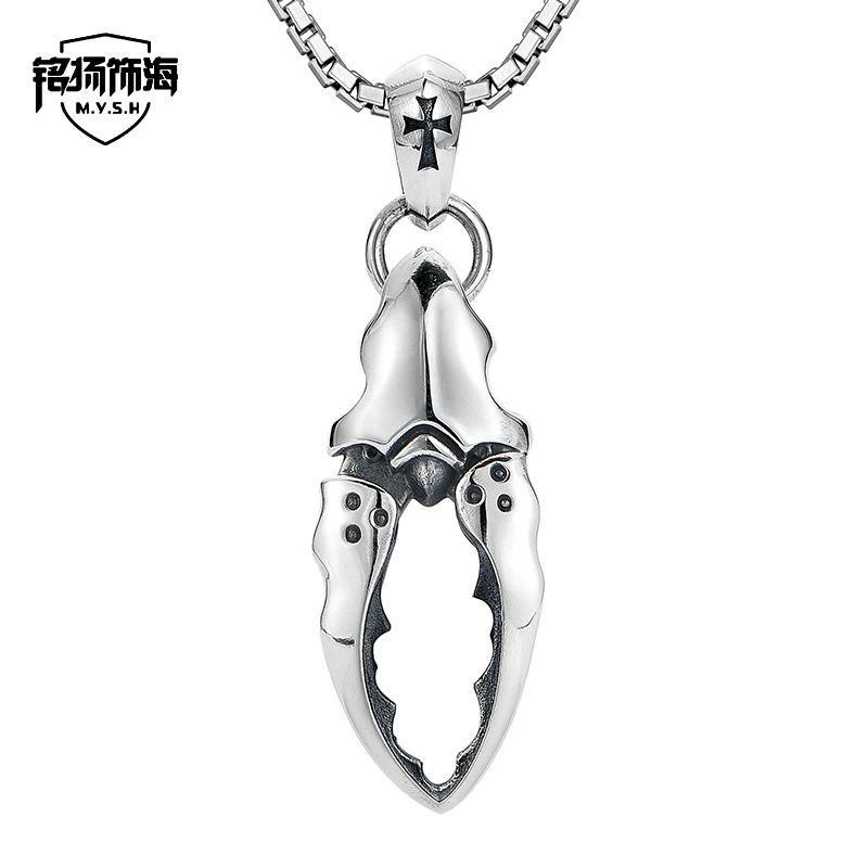 吊坠925银 MYSH铭扬饰海天蝎座钳子吊坠素个性暗黑潮流商场骷髅