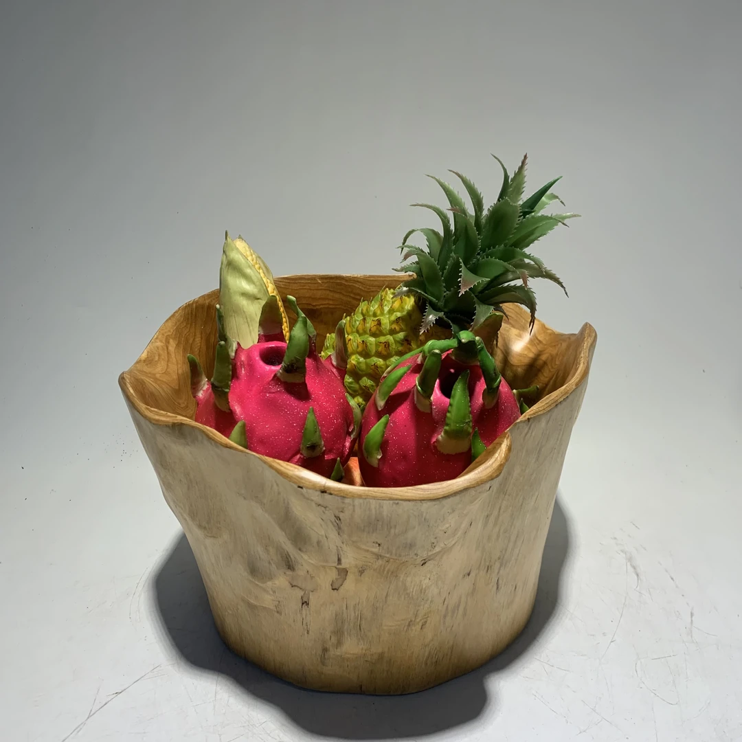 无提篮H20中号 水果盆 纯手工制作 异形随型老树根