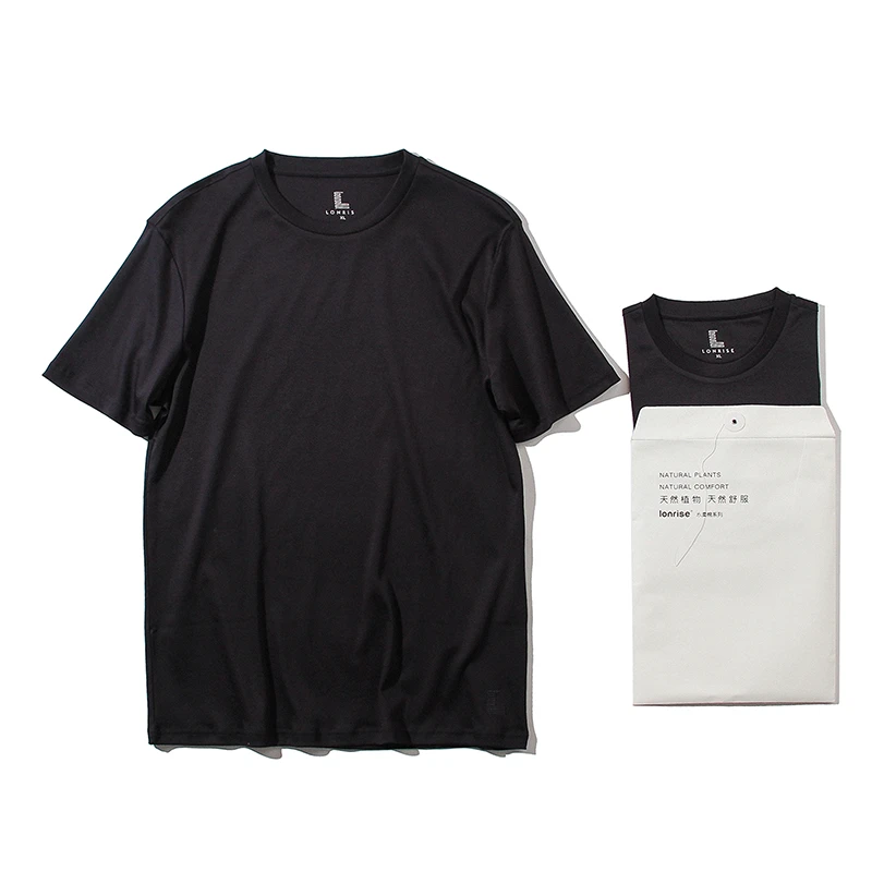 水柔棉好东西 垂悬感 男士打底丝滑T恤短袖圆领夏季休闲上衣冰丝