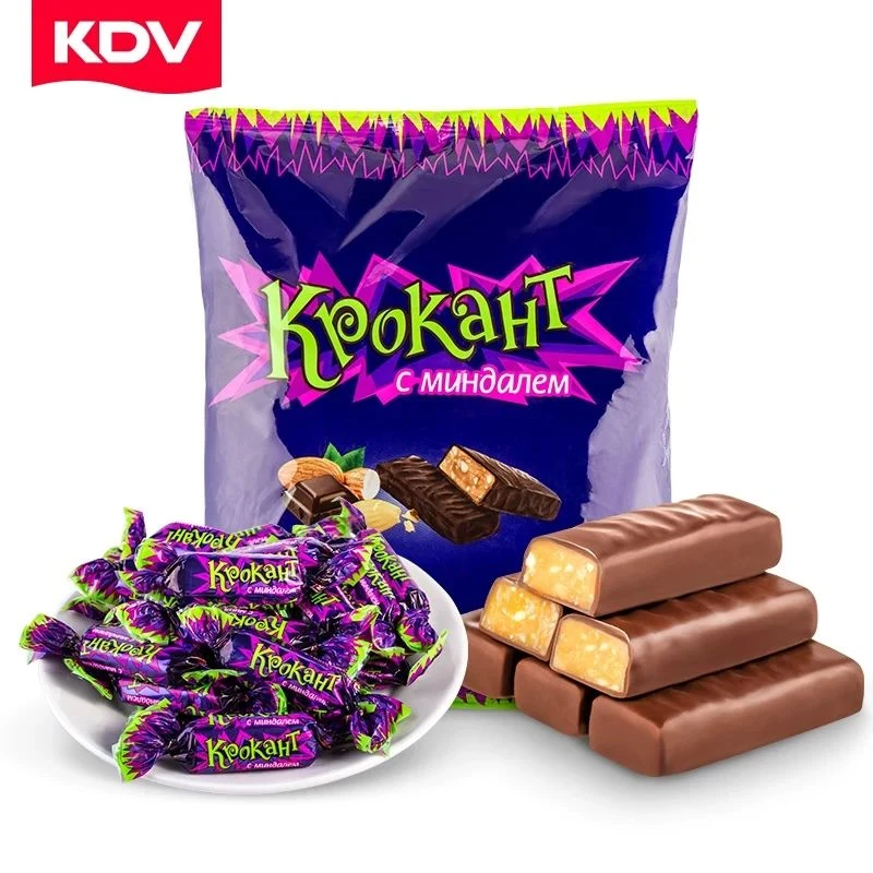 俄罗斯进口KDV紫皮糖巧克力夹心糖 500g/包婚庆喜糖