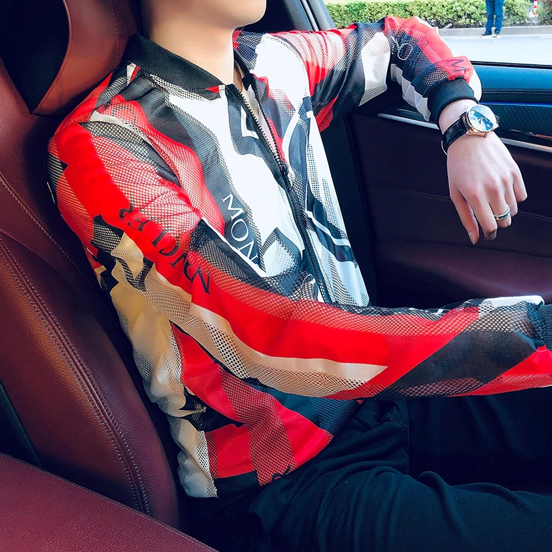 防晒衣长袖镂空透气男士大码外套度假旅游户外钓鱼外衣潮流防晒服