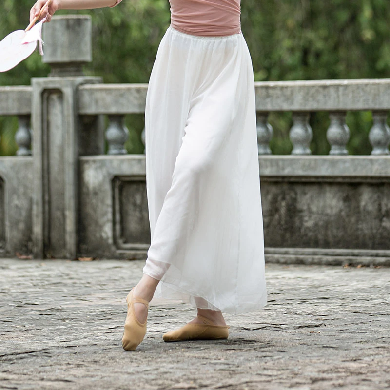 舞蹈裤宽松中国古典舞蹈练功服裤子女天丝飘逸阔腿裤练功裤舞蹈裤
