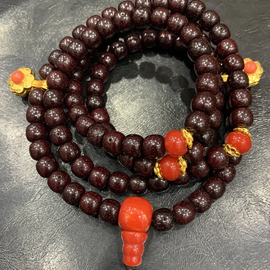 木质项链 仁真翁姆首饰品 藏族风格项链108颗