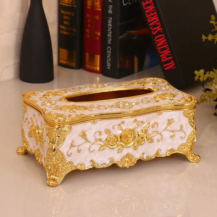 免打孔防水简约风餐厅欧式纸巾盒茶几收纳盒轻奢纸抽盒家用雕刻